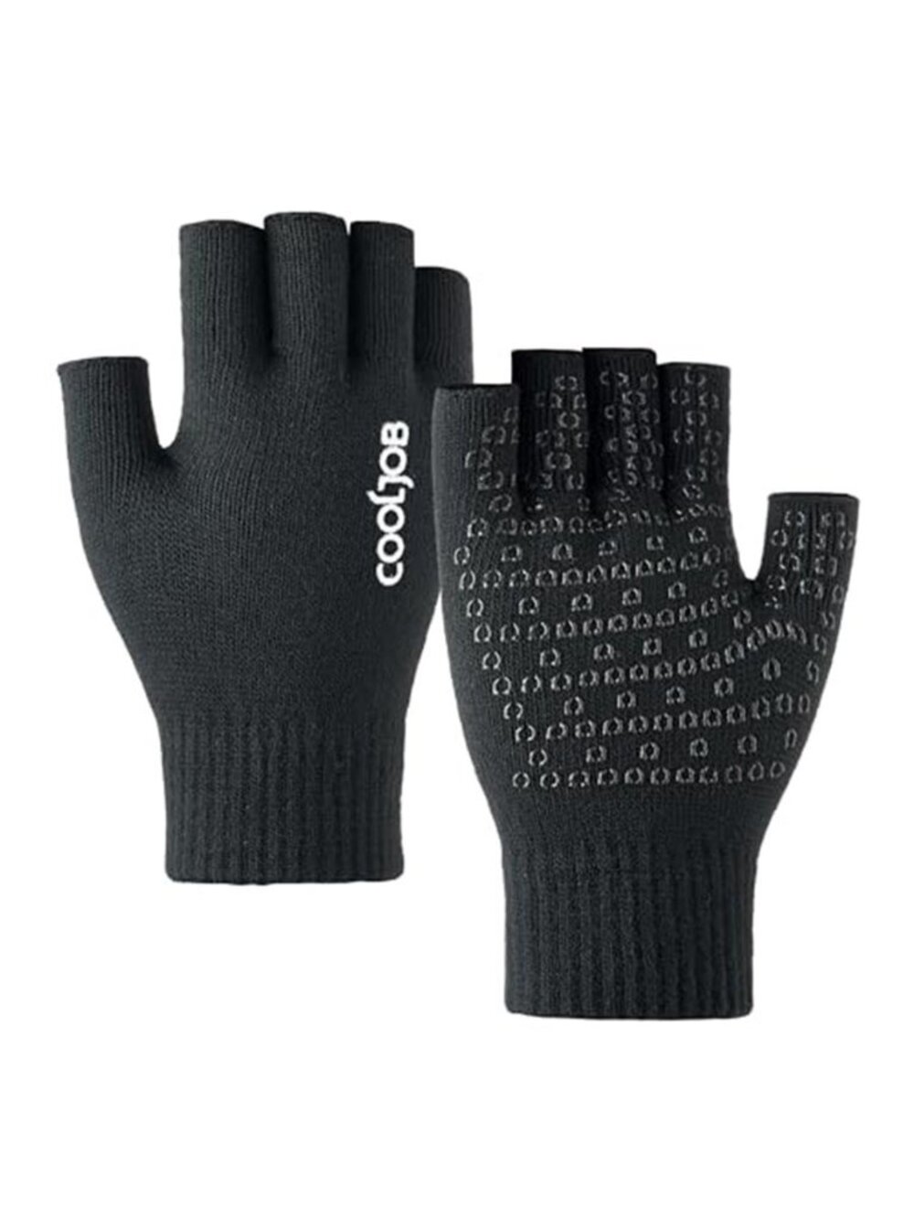 Pair Warm Knit Fingerless Gloves Men Women with Silicone Grip LXL